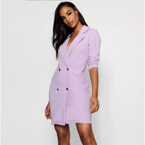 Sexy NWT Boohoo belted pink blazer mini dress, US sz 18 - Picture 8 of 9